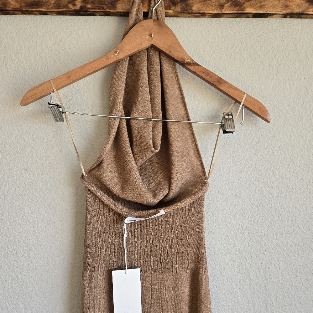 Aya Muse Reed Dress In Light Brown - Picture 9 of 10